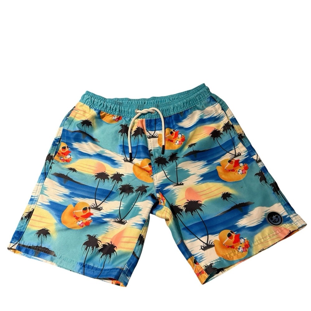 Neff Aloha Rubber Duck Swim Trunks Men's Small Tropical Island Beach Shorts